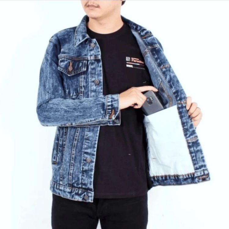 ล่าสุด Original Distro Jeans Jacket ผู้ชาย Oversize Jeans Jacket