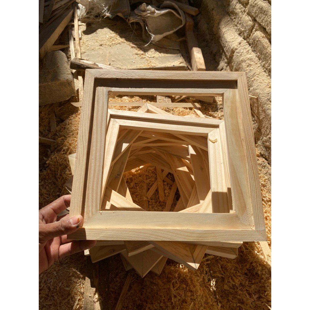 DOUBLE FRAME OF DUTCH TEAK WOOD INSIDE ขนาด 30x40-40x60