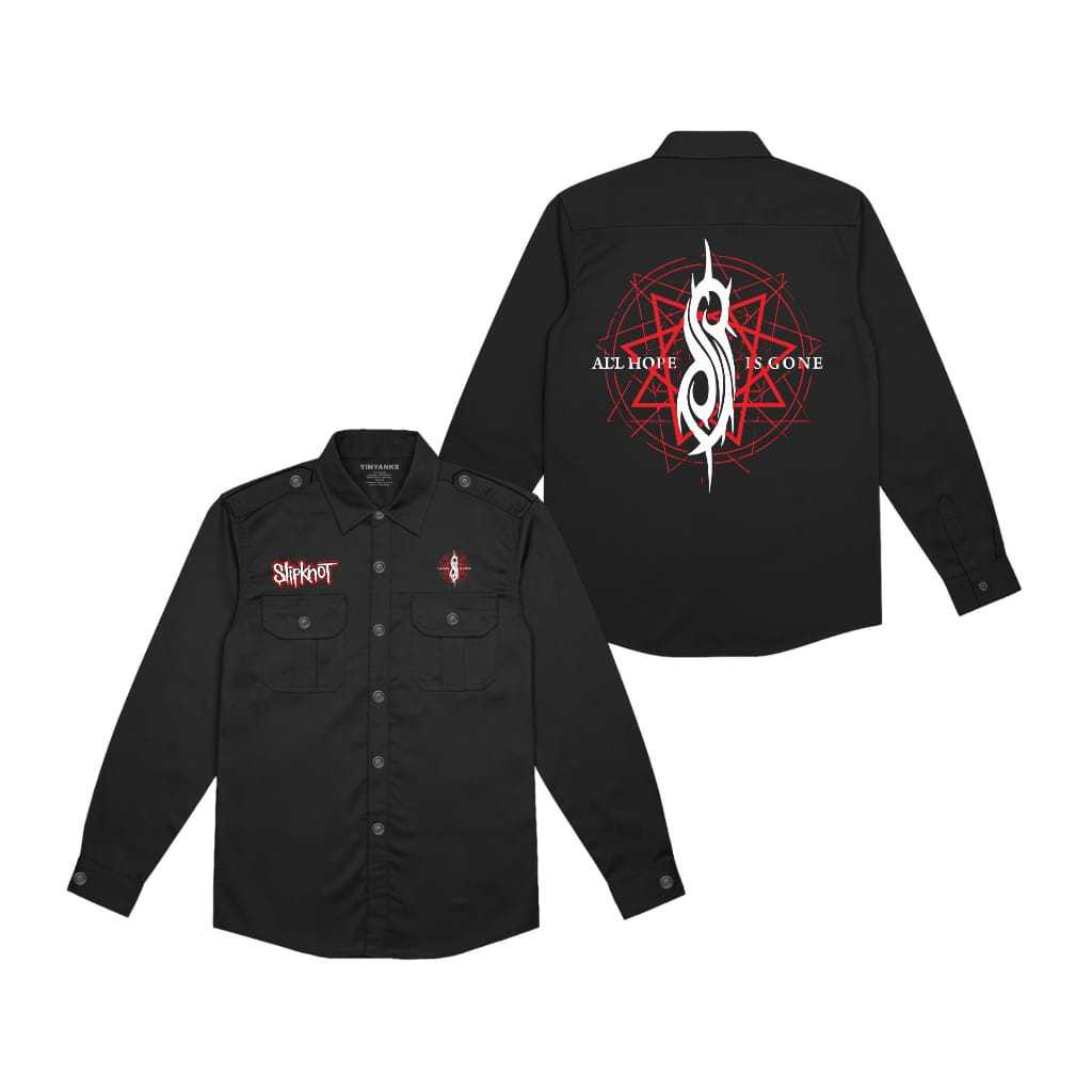 KEMEJA Workshirt SLIPKNOT แขนยาว unisex pdh distro bandung เสื้อผ้าผู้ชายและผู้หญิง