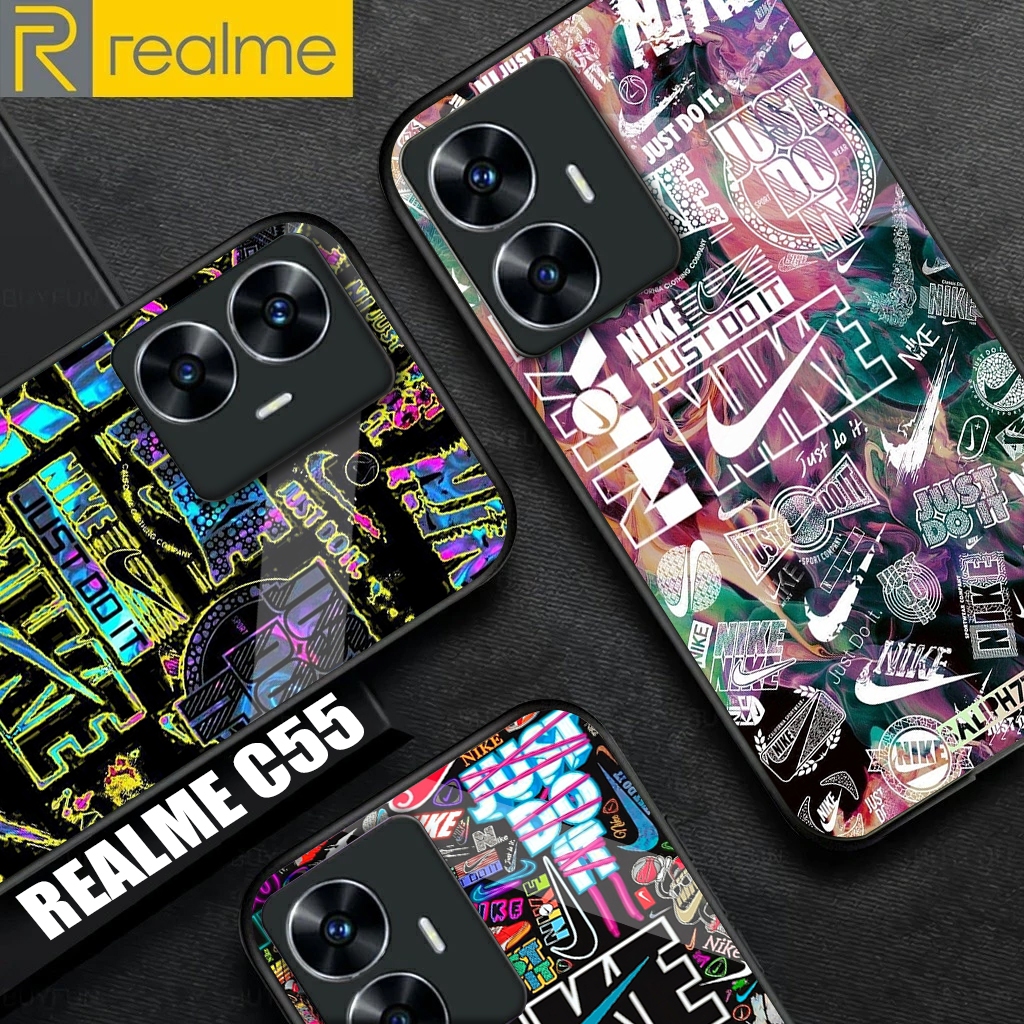 เคสโทรศัพท์ Realme C55 Glossy Glass Softcase ล่าสุด - ตัวป้องกันโทรศัพท์ - อุปกรณ์เสริมโทรศัพท์ - เค