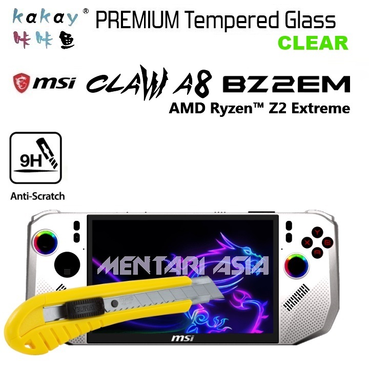 กระจกนิรภัย MSI Claw A8 BZ2EM Ryzen Z2 Extreme - KAY Premium CLEAR ความละเอียดสูง