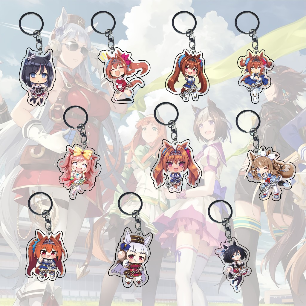 GANTUNGAN Uma Musume Keychain ALL part 04 - อุปกรณ์เสริมดิจิตอล 01-Daiwa scarlet -Eishin Flash - เรื