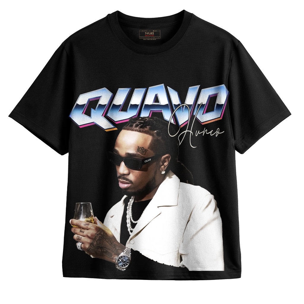 QUAVO OVERSIZE UNISEX BLACK BAND TSHIRT - TFIKS