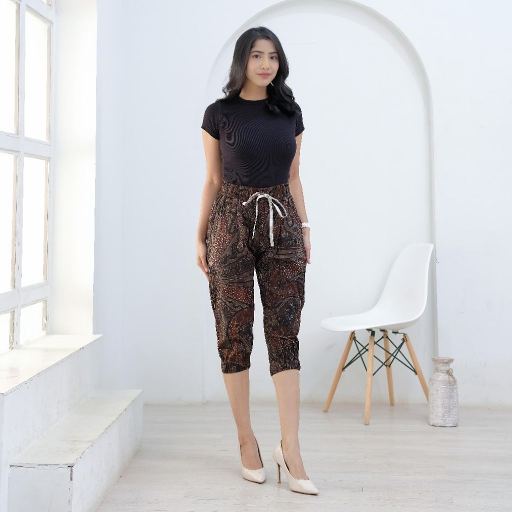 KATUN Premium Batik Joger Pants, Unisex 3/4 Joger Pants, ผ้าฝ้ายยืด