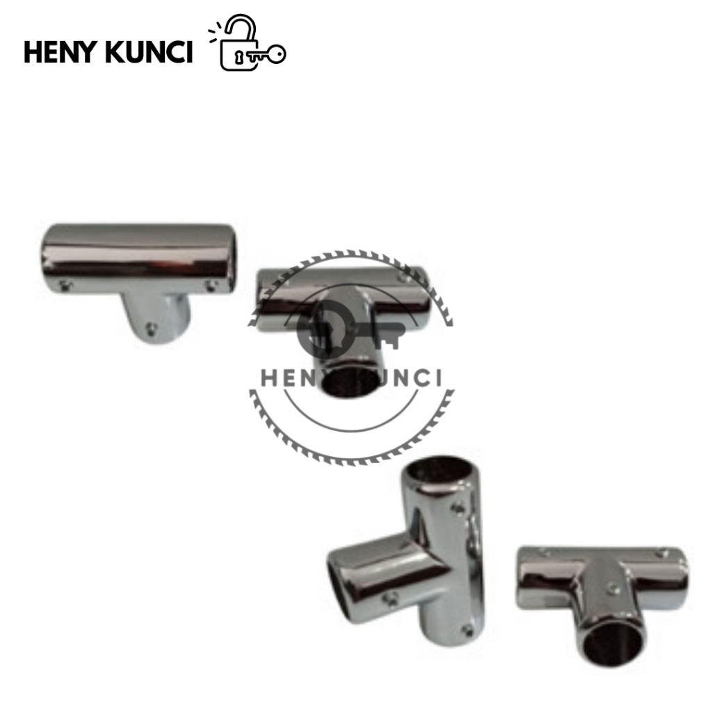 T-PIPE CONNECTOR GLASS CLAMP BRASS PIPE CONNECTOR SS