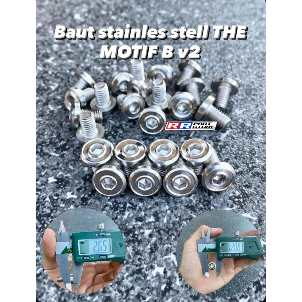 กลอน L สแตนเลสบาง THE M6x90 ด้าย 9 ซม. 10 motif B v2