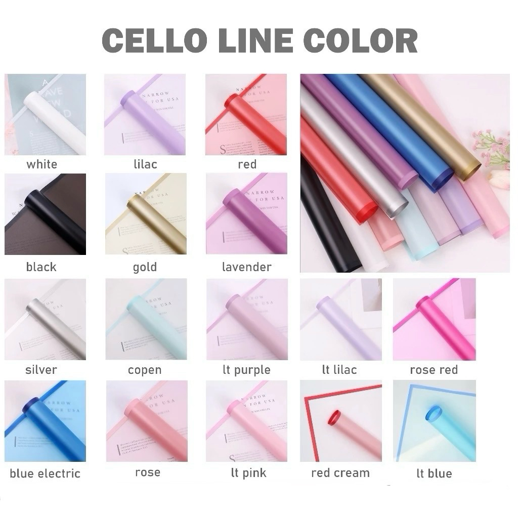 [1 แพ็ค] FLOWER WRAPPING PAPER CELLOPHANE RETAIL FLOWER BOUQUET PAPER HAND BOUQUET Line Color