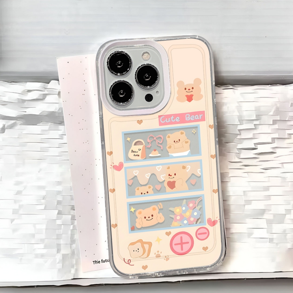(FC03) หมีน่ารัก Motif Softcase สําหรับ Oppo A15 A16 EK A17 K A18 A3S A39 A31 A38 A3 PRO A3X A96 A77
