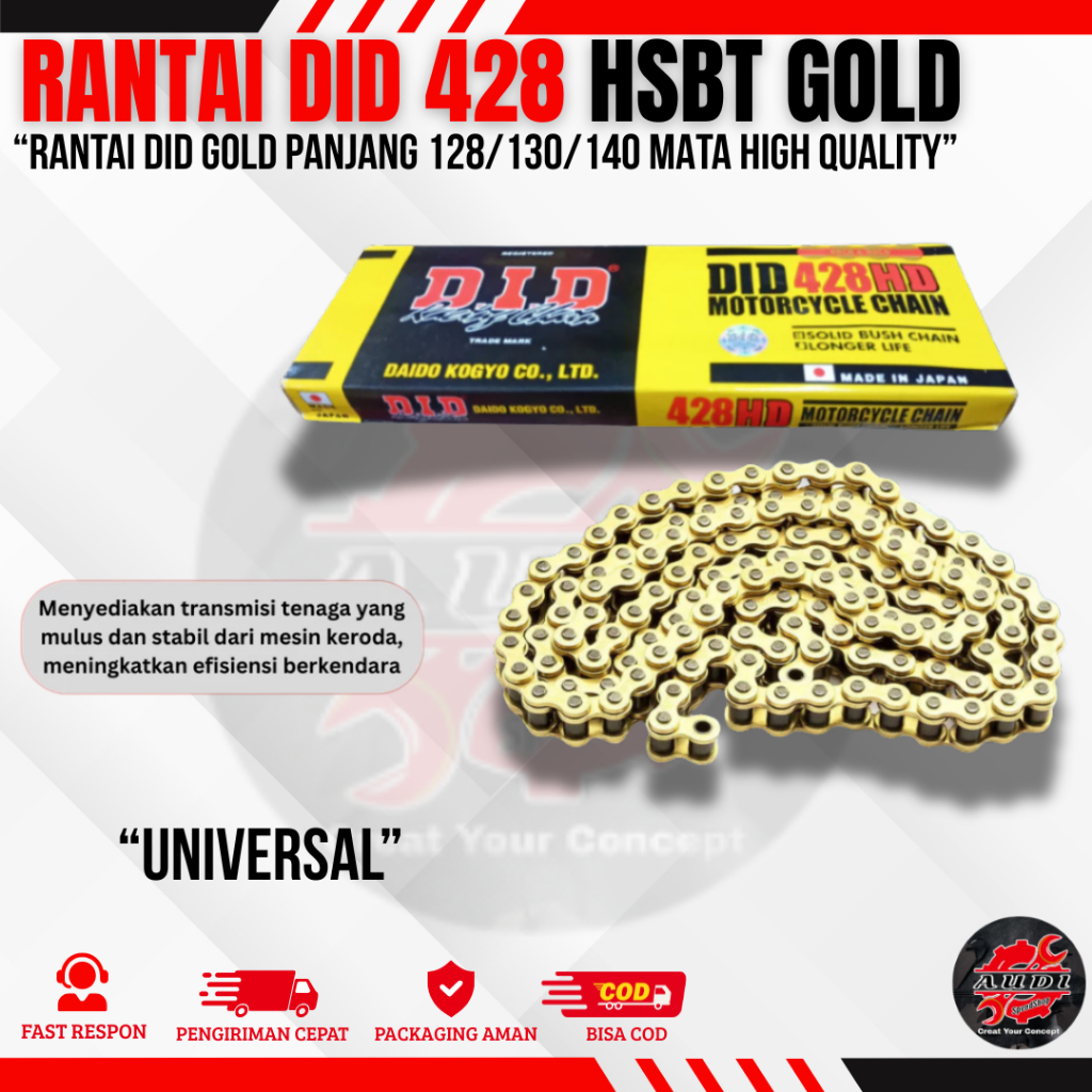 RANTE 428 GOLD HSBT CHAIN 428 GOLD CHAIN 428 / GOLD CHAIN / GOLD CHAIN 428 130 140
