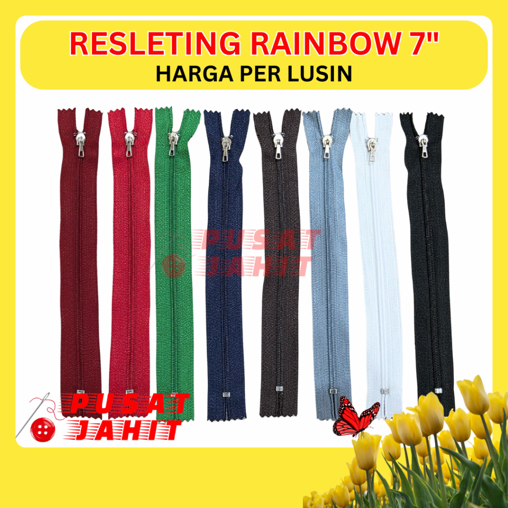 (DOZEN) 7 นิ้ว Zipper / RAINBOW Zipper
