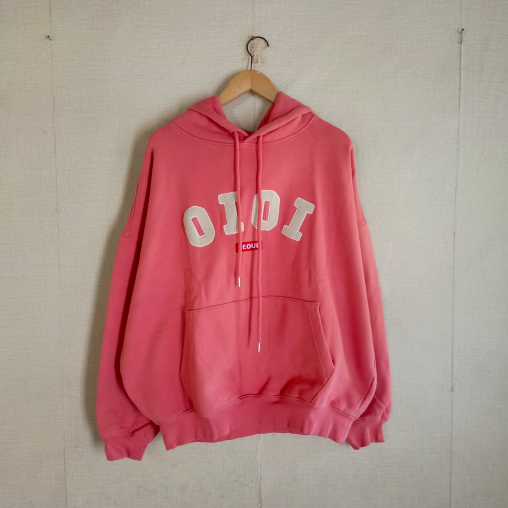 เสื้อฮู้ด 5252 By OiOiOi สีชมพู Size L ผู้ชายผู้หญิงหนาสไตล์เกาหลีแบรนด์