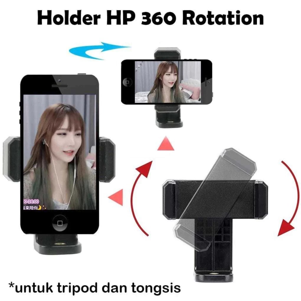 Holder U 360 Phone Clip u Bracket หมุนได้ 360° ที่วางขาตั้งกล้อง Rotation แนวนอน mini ACC