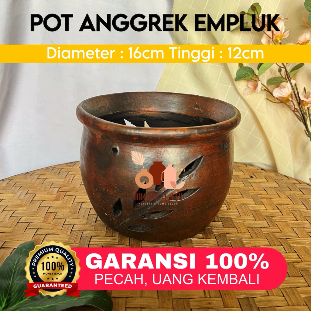 EMPLUK POT ORCHID CLAY POTTERY FLOWER POT (k)