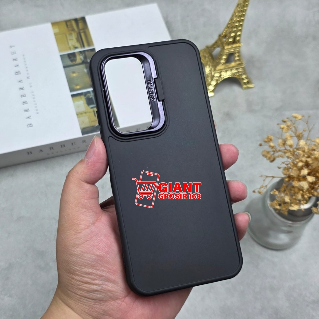Tecno Pova 7 5GกรณีTecno Pova 7 Pro Tecno Pova 7 Ultra Macaronสีดําขาตั้งกล้องสักหลาดยืน