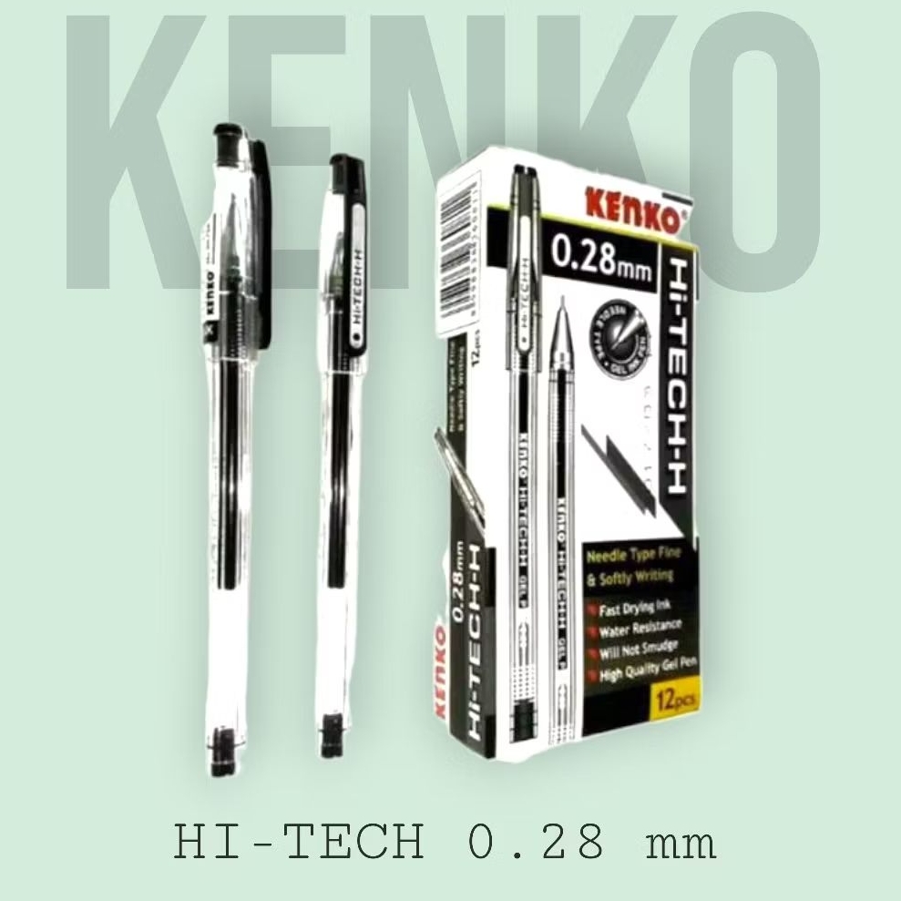 ปากกาเจล Kenko Hi-Tech-H 0.28 มม. สีดํา 3 ชิ้น