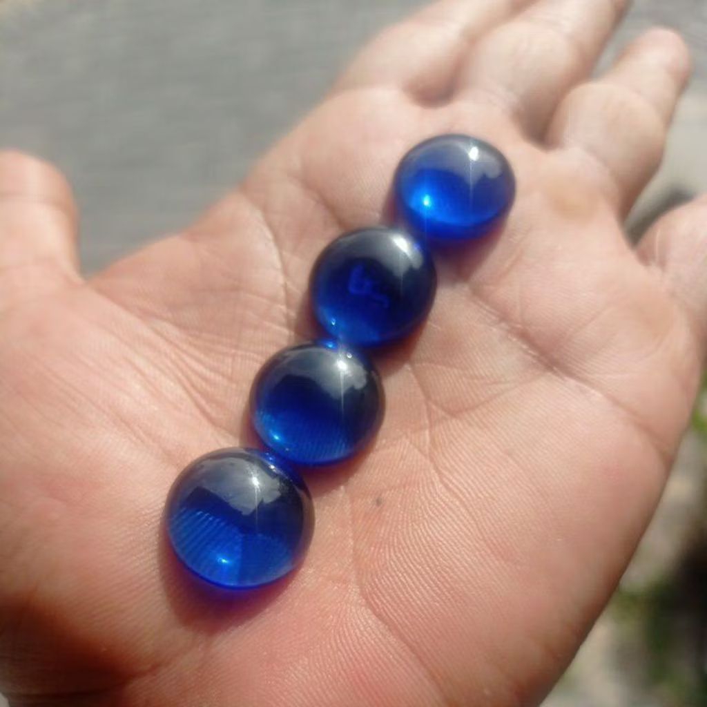 ที่ดีที่สุด 18 มม. Half Blue Cyklop King Sapphire Blue Royal Round อาเกตแบบถอดได้