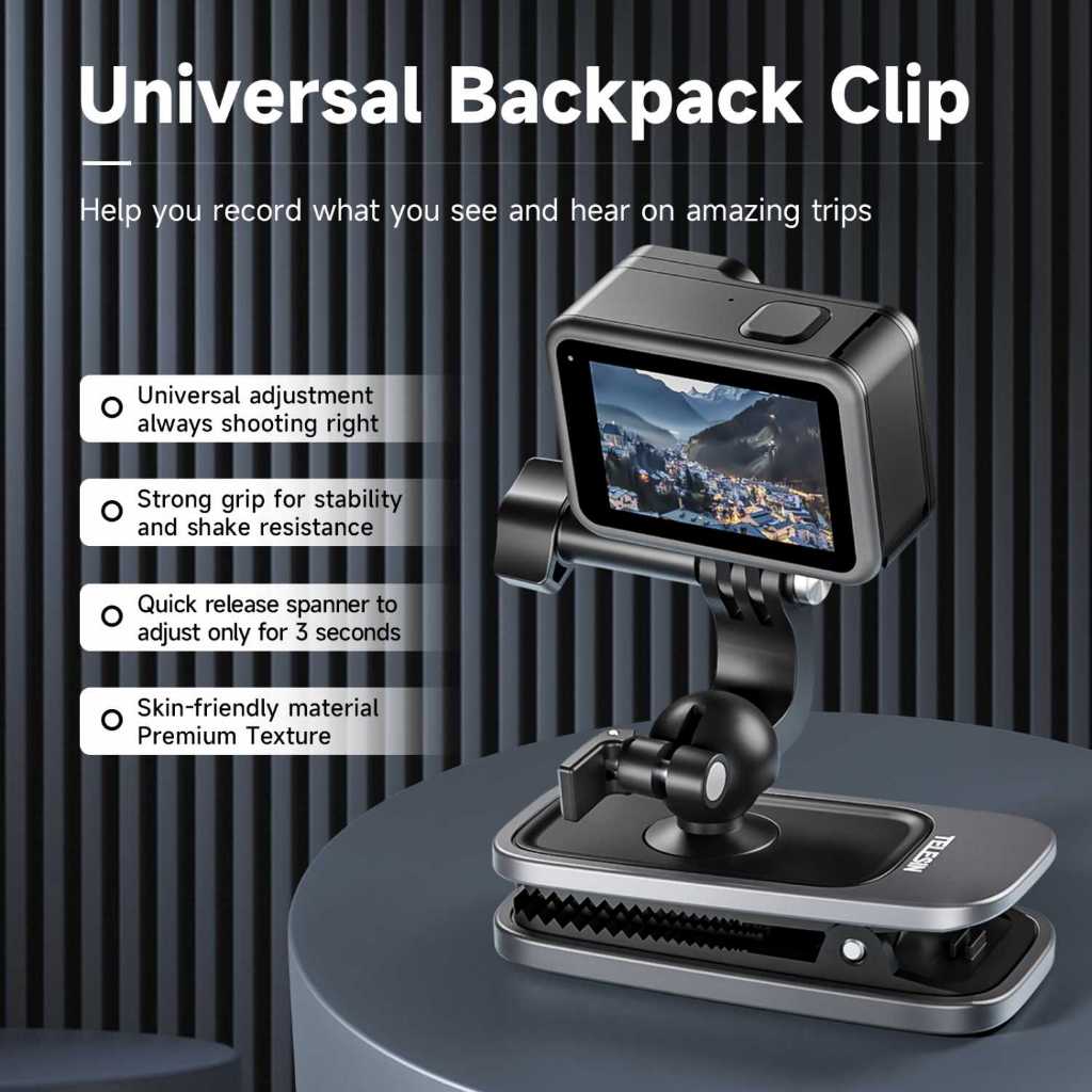 ORI Telesin Action Camera Clip Backpack Clip Mount Action Camera