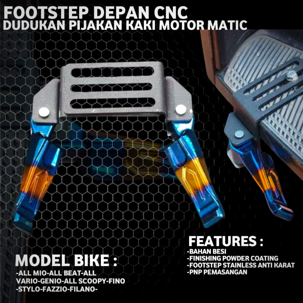 ด้านหน้า FOOTSTEP เพิ่มอัตโนมัติ UNIVERSAL SET STEP APRILIA TWOTONE PNP ไฟฟ้ารถจักรยานยนต์ BEAT MIO 