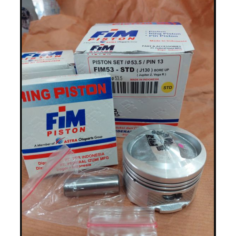 PISTON SEHER FIM 53 YAMAHA JUPITER Z VEGA R BORE UP 53.5 54 54.5 55.25 PIN 13 STD 50 100 150 175