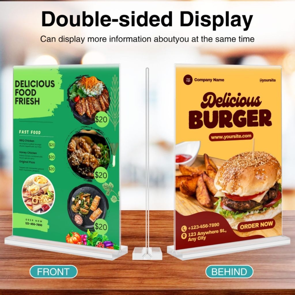 SD19 Qris Stand Menu Stand Acrylic Upright