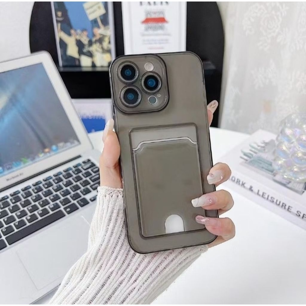 Garage Case/Softcase Card Slot Transparent Black/Dark Samsung Galaxy A11