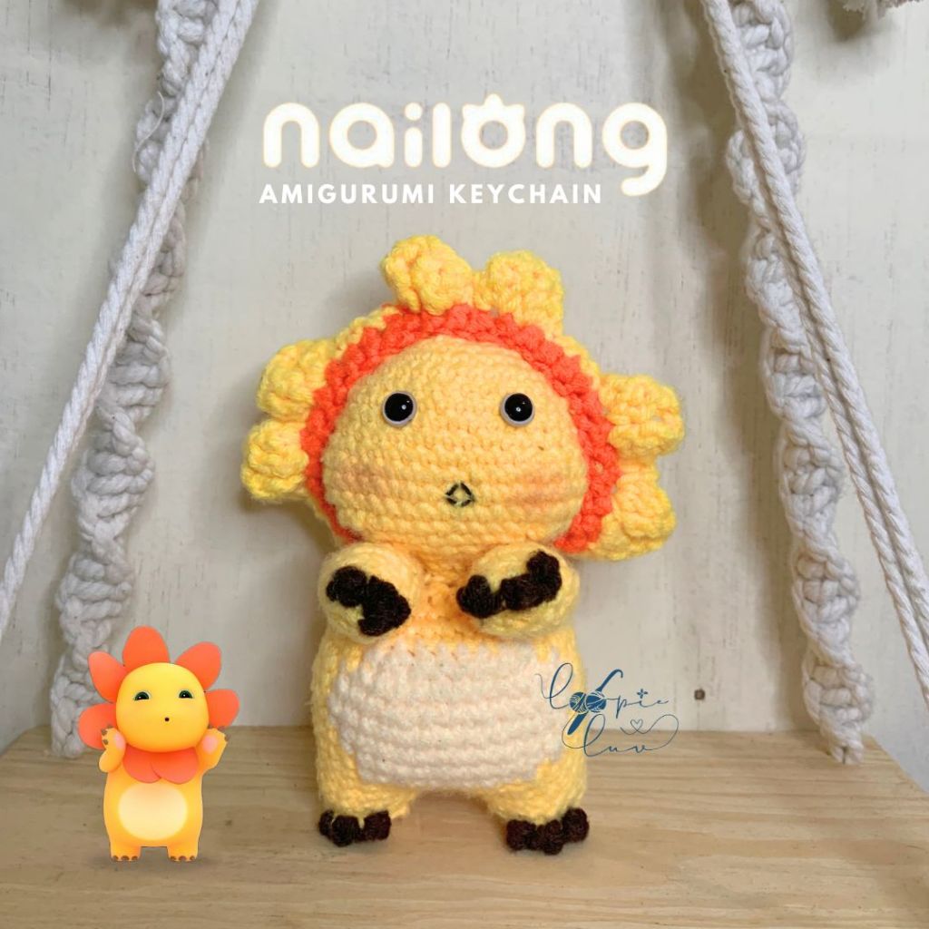 พวงกุญแจ Amigurumi Nailong ดอกไม้น่ารัก | ตุ๊กตาถักเนลกงดอกไม้น่ารัก | Plushie Bag charm Nailong Cro