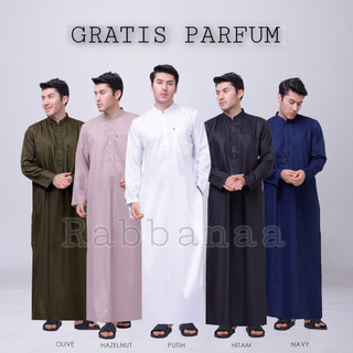 JUBAH PRIA GAMIS PRIA JUBAH PRIA DEWASA LENGAN PANJANG KATUN PREMIUM POLOS