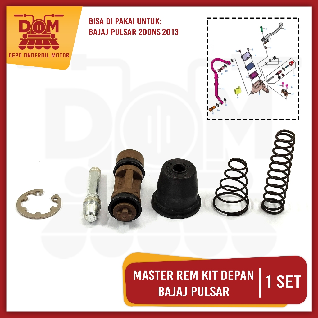 ชุดหลักเบรค Bajaj Pulsar 200NS (KNZ) Repairkit Seal Disc แม่ปั๊มเบรก Bajaj 200 NS