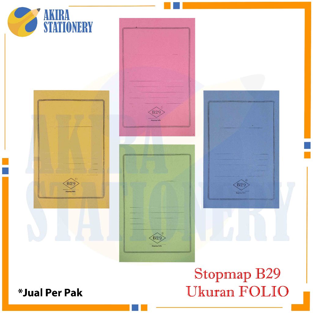 HIJAU MERAH Stop Map Paper B29 Folio Size / เอกสาร StopMap F4 24 x 35 ซม. สี ชมพู - น้ําเงิน - เหลือ