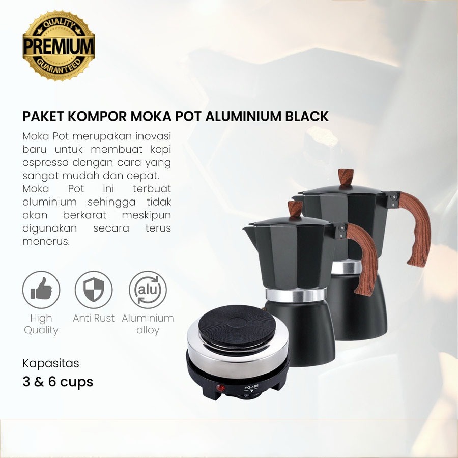 MESIN Moka Pot Espresso Coffee mocha Pot flush Hand Outdoor Cooking Furnace Home Coffee Machine