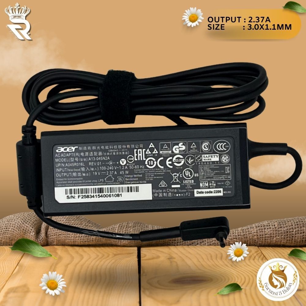อะแดปเตอร์ชาร์จสําหรับ Acer Aspire 3 5 A314-35 A314-22 A514-52 A514-52K A514-52 2.37A 3.0x1.1 มม.แล็