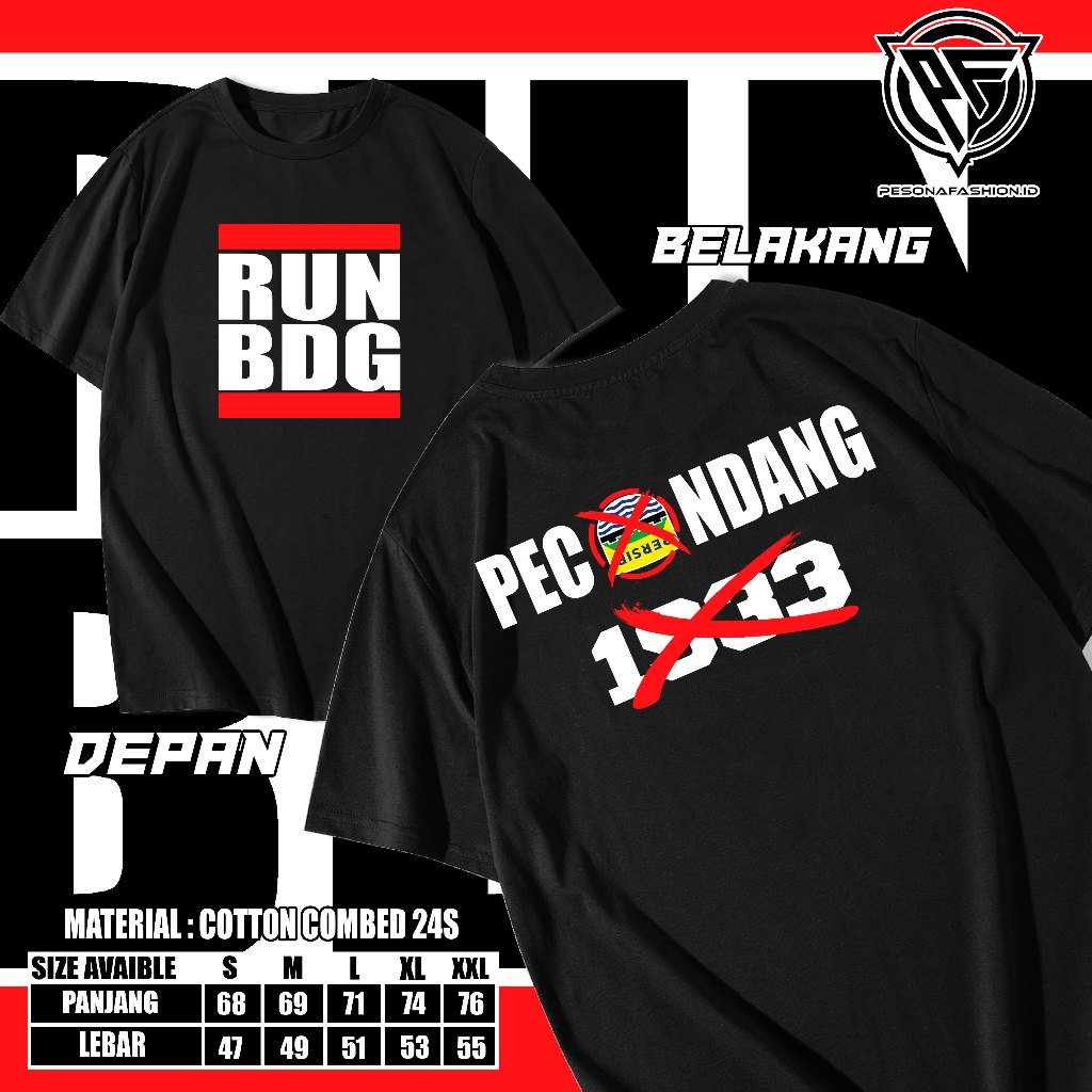 เสื้อยืด RUN BDG | เสื้อยืด Psywar RUN BDG | หวีผ้าฝ้าย24s