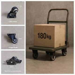 1.5 Inch (40mm) Roda PVC Double Bearing Hitam - Troli Lemari Rak - Unico