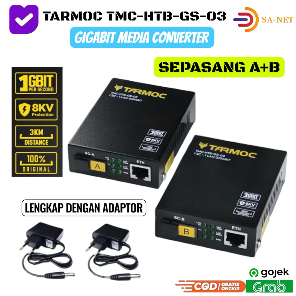Tarmoc TMC-HTB-GS-03 1FO 1Lan 10/100/1000 MEDIA CONVERTER GIGABIT - Tarmoc HTB GS 03 AB Not Netlink 