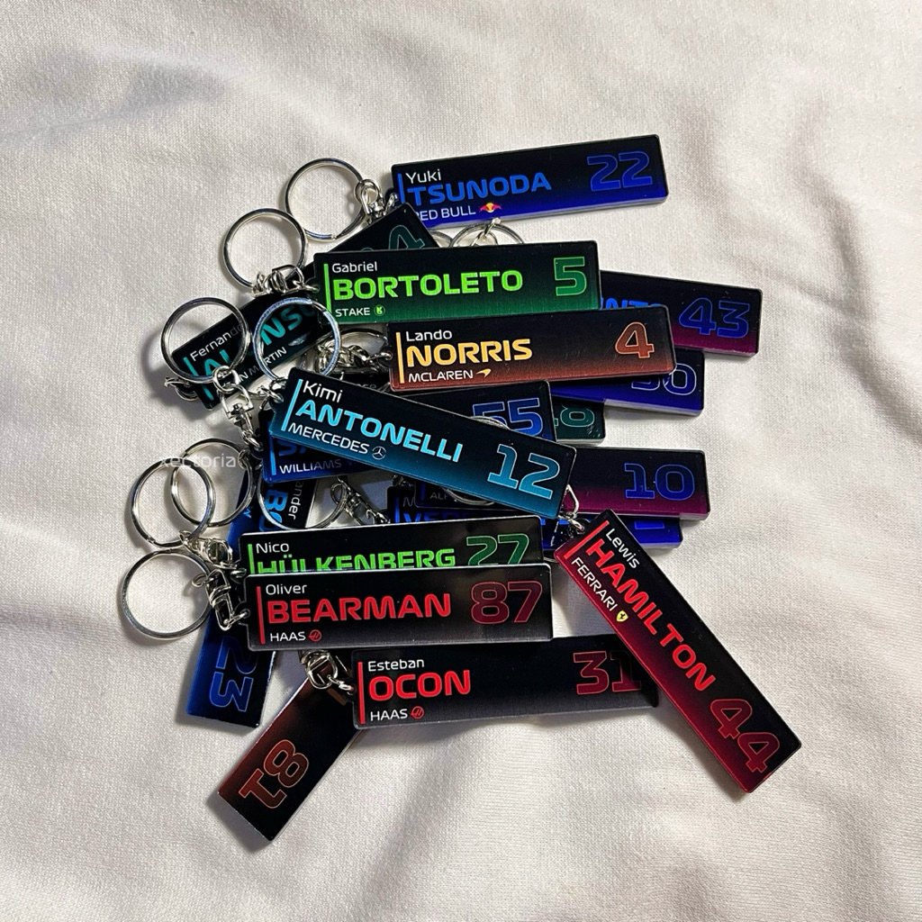 พวงกุญแจอะคริลิคพรีเมียม – F1 Driver Nametag