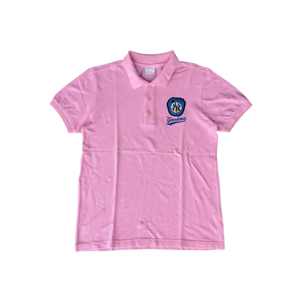 MLB - NY YANKEES - เสื้อเชิ้ตคอปกเสื้อโปโล สีชมพู ไซส์ M