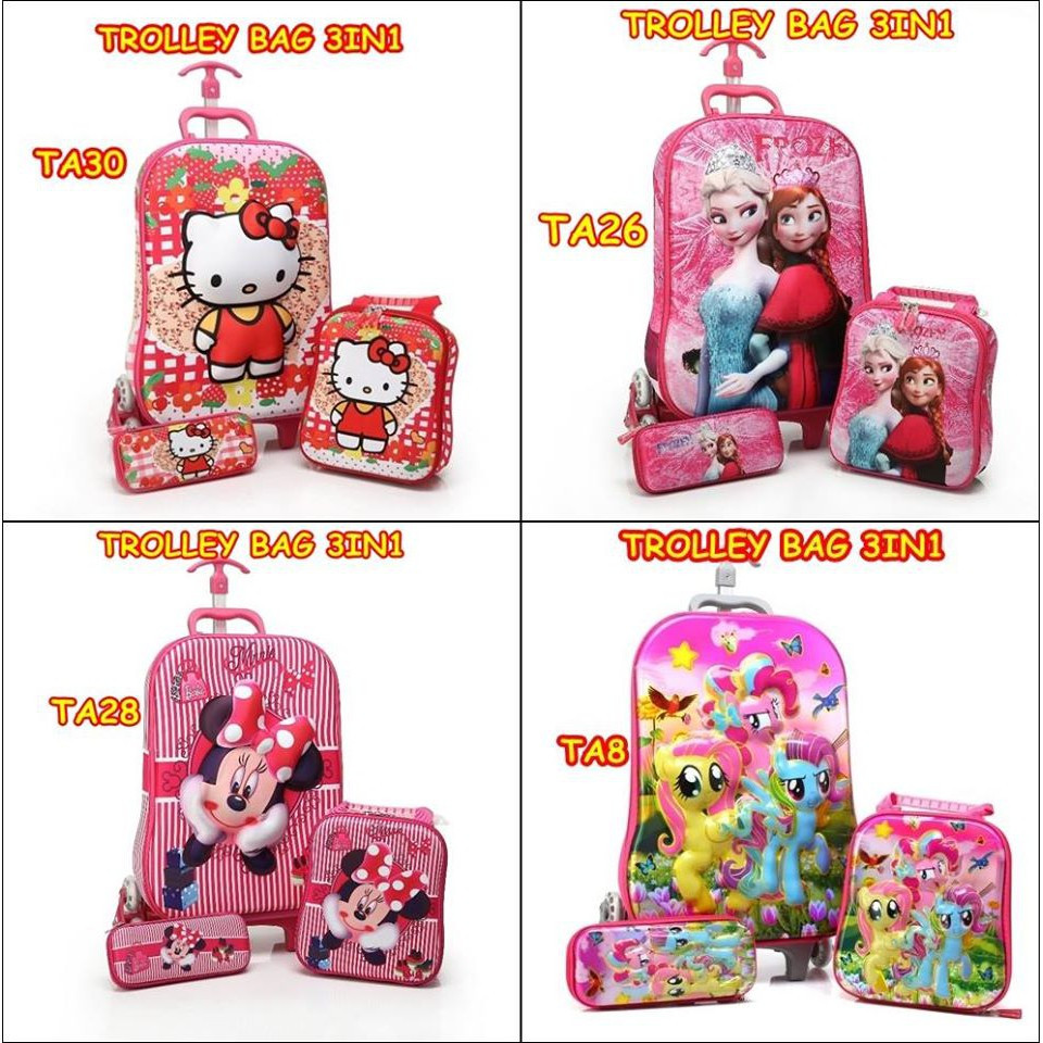 3 IN 1 CHARACTER TROLLEY BAG / CHILDRENS TROLLEY BAG