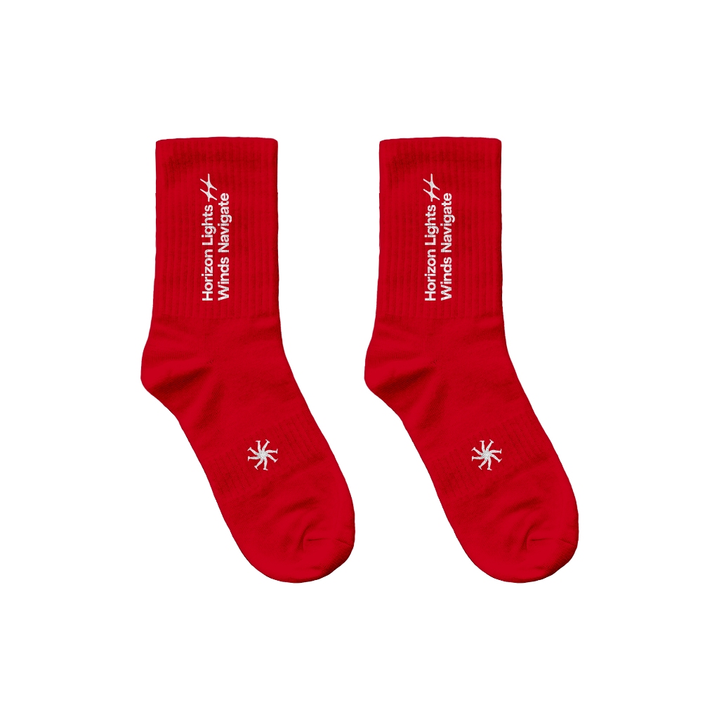 HLWN Running Unisex Socks สีแดง - วิลโลว์
