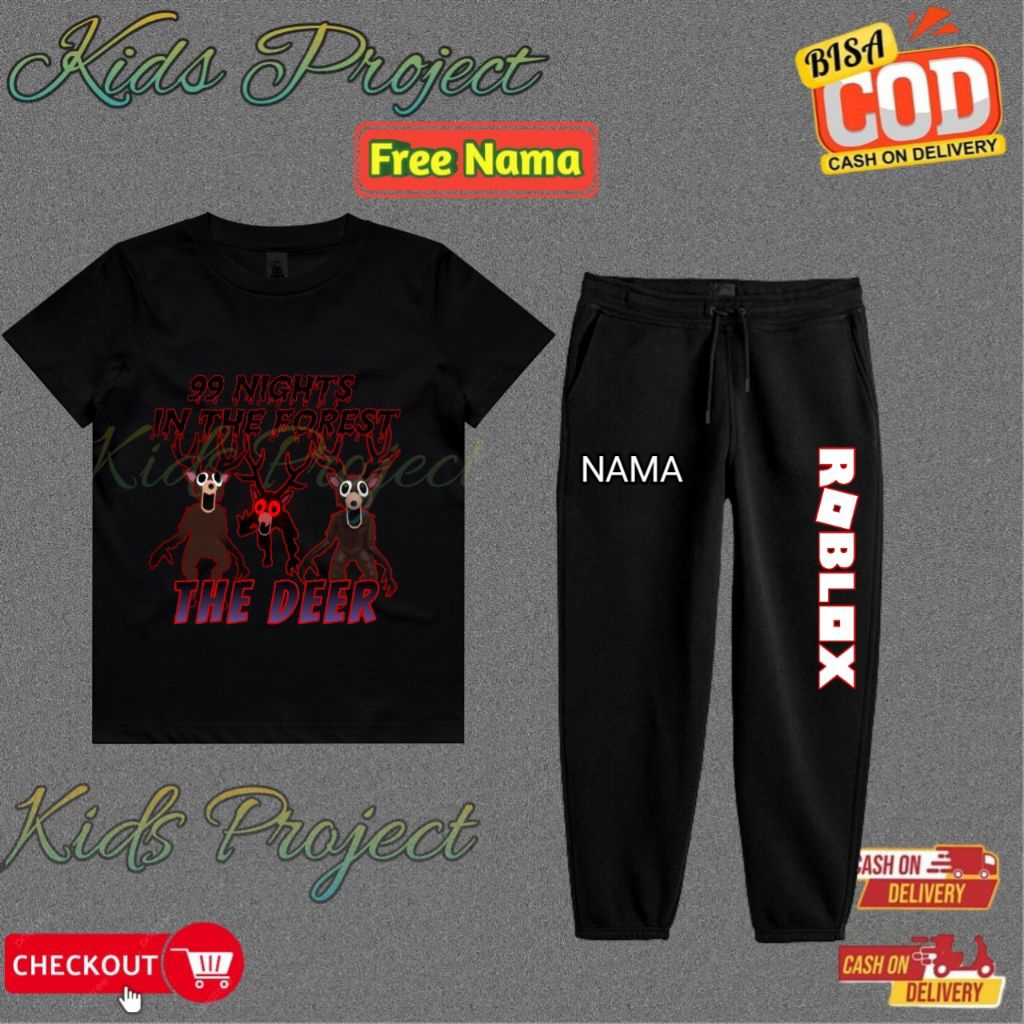 The Deer 99 Nights In The Forest Roblox New Character Motif ชุดเด็ก