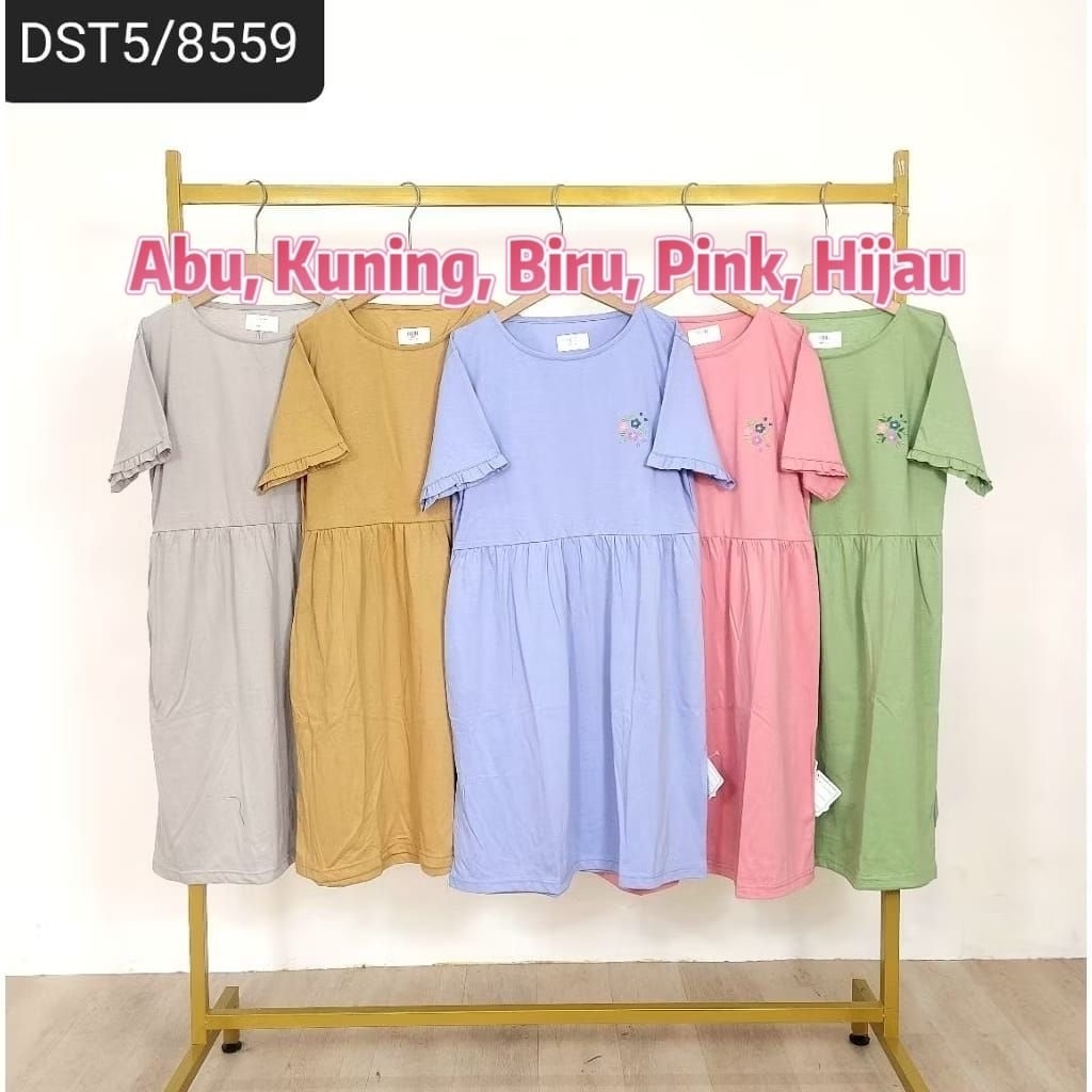 AMRO DRESS 8559 ฉลากสีขาวพร้อม Ruffles
