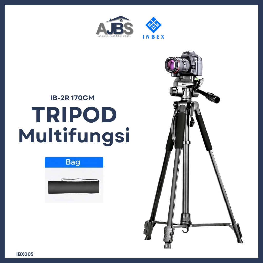 Inbex IB-2R ขาตั้งกล้อง 170 ซม.พร้อมกระเป๋าและผู้ถือ Inbex IB-2R ขาตั้งกล้องกล้อง DSLR และ HP 170 ซม