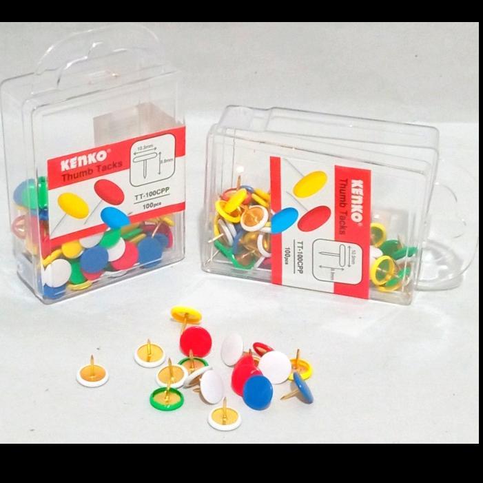 Kenko TT-100CPP Thumb Tack / Kenko ตะปูร่มสี 100 ชิ้น - SEMANG STATIONERY