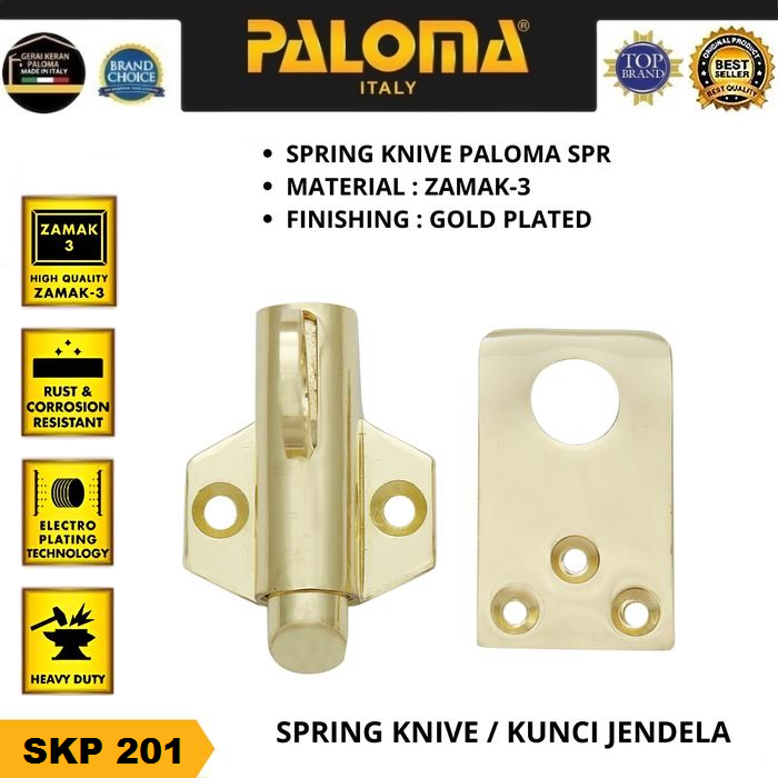 PALOMA SKP 201 Spring Knive Latch / Latch Slot Window Lock Wood Glass Superior Gold Yellow Gold