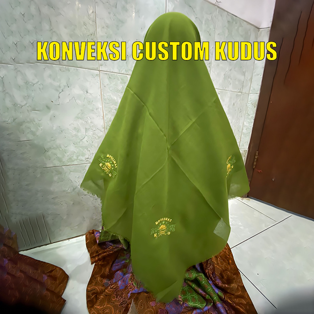 NU Muslimah Hijab พร้อมงานปักโลโก้ 3 เหลี่ยม / NU Square Muslimic Hijab / ปัก Muslimah Hijab