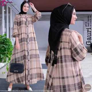 [[ BIG SIZE ]] Gamis Gauri Motif Kotak Bahan Rayon Diamond // Gamis Rayon Terbaru // Gamis Jumbo