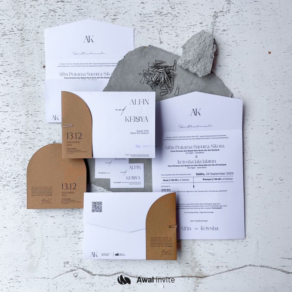 MINIMAL Early Graphics - ขั้นต่ํา 10 คําเชิญงานแต่งงาน - Simple Eco Minimalist - Clean V2