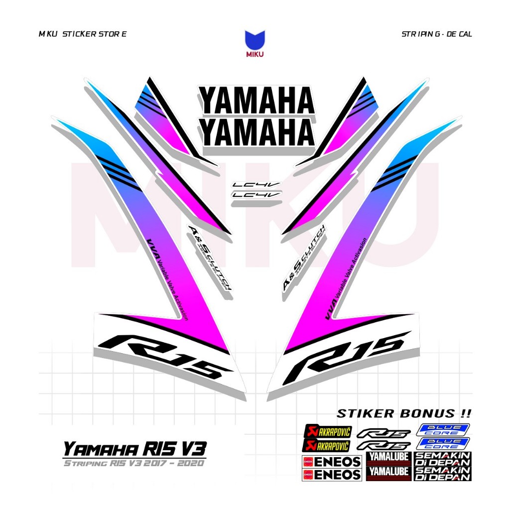 RC05b Yamaha R15 v3 Striping สติกเกอร์ Scotlite Motor Sport R15 V3 Graphic Racing Mothai Thailook สไ