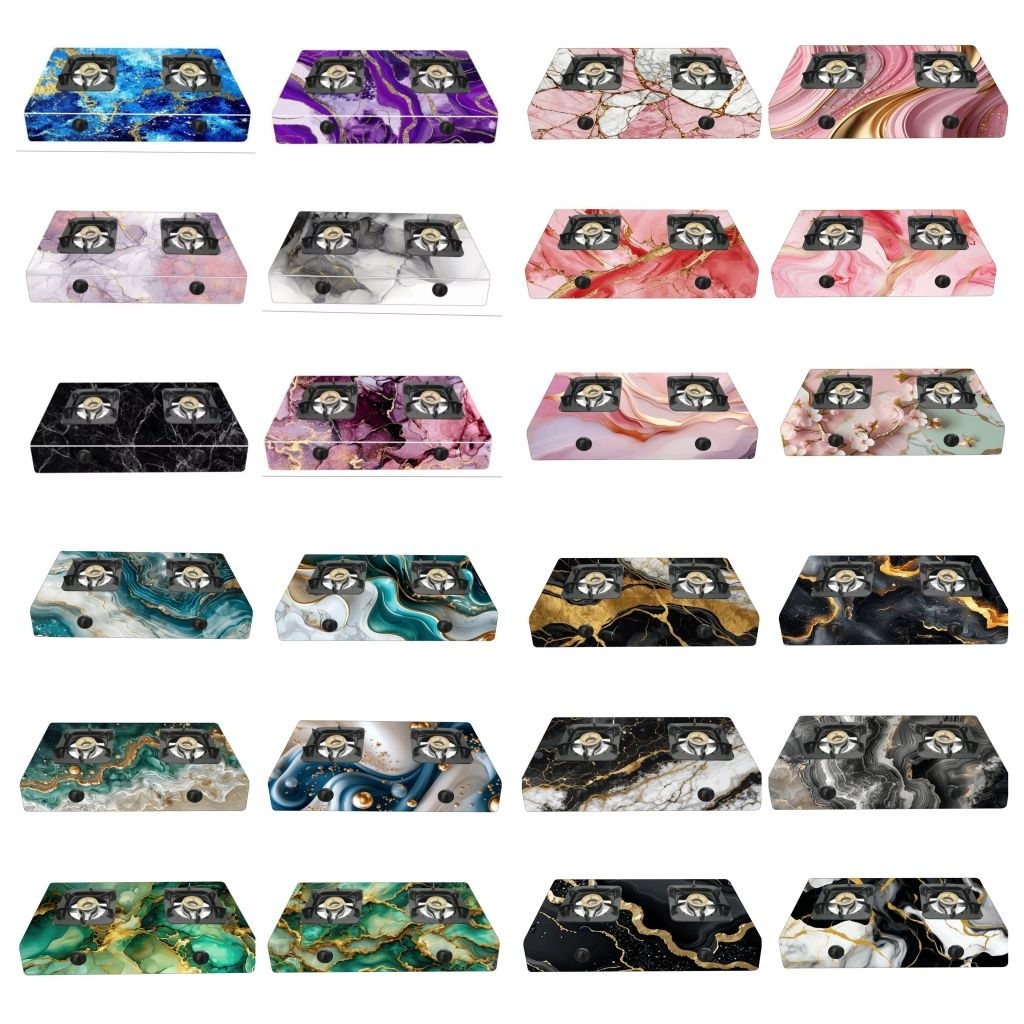 สติ๊กเกอร์ 2-BURNER GAS STOVE WALPAPER, VINYL MATERIAL, MARBLE MOTIF
