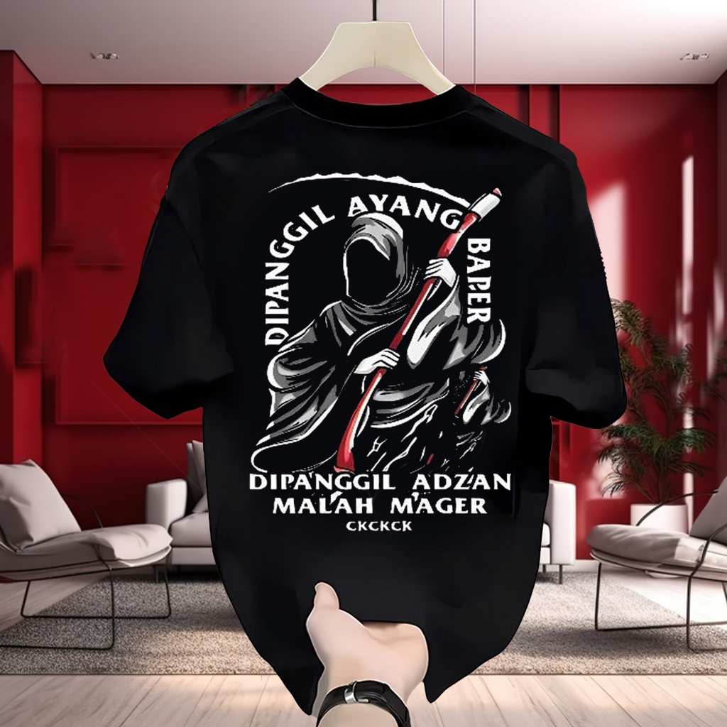 เสื้อยืด 24s 200 Gsm เสื้อเชิ้ตแขนสั้น Unisex Words Called Ayang Baper Called Adzan Mager ckck