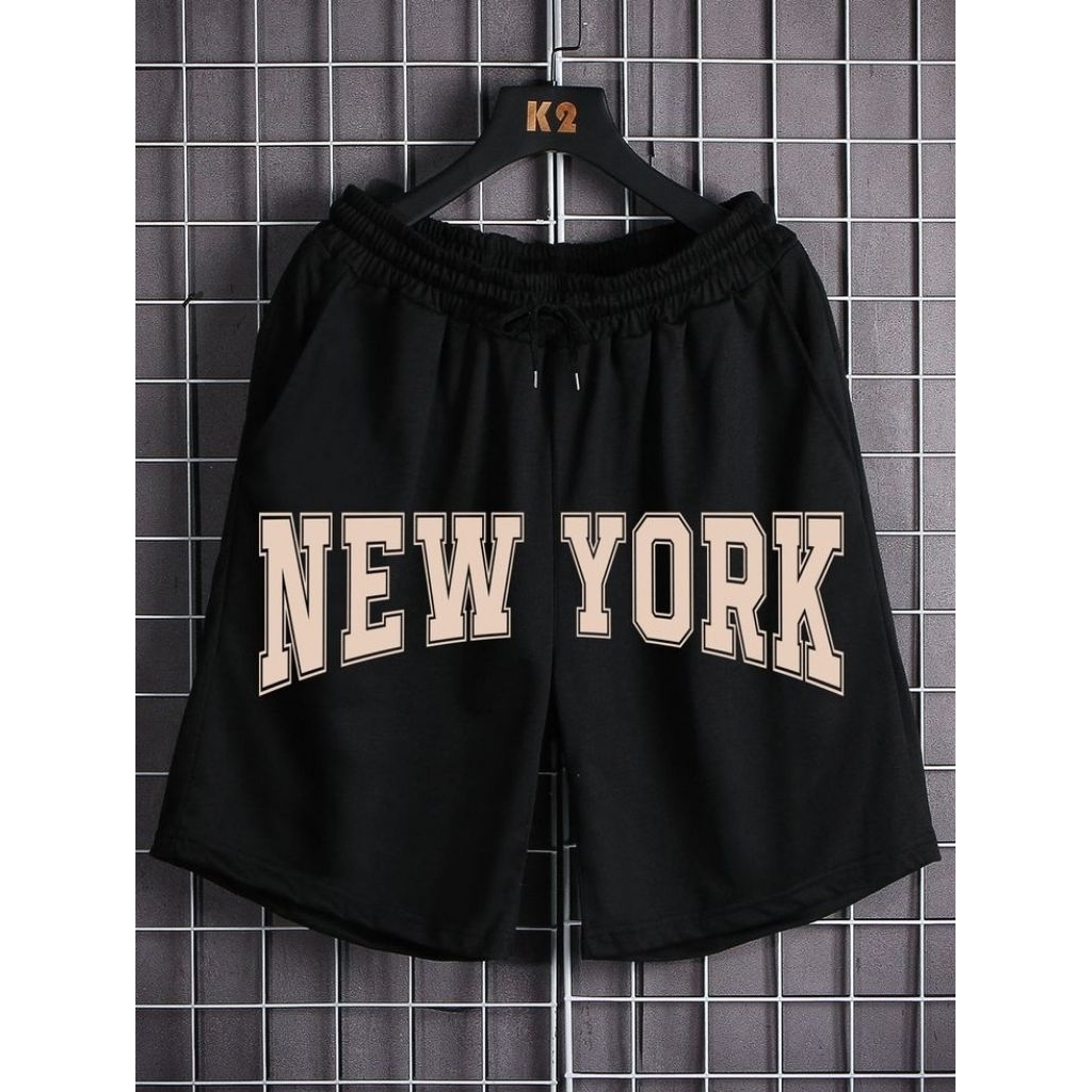 กางเกงขาสั้นผู้ชายพิมพ์ลายสกรีนนิวยอร์ก ไซส์ใหญ่ จัมโบ้ SML, XL, 2XL, 3XL, 4XL, 5XL, 6XL